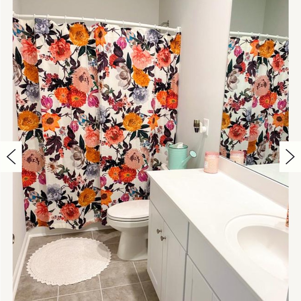 Anthropologie floral cloth shower curtain